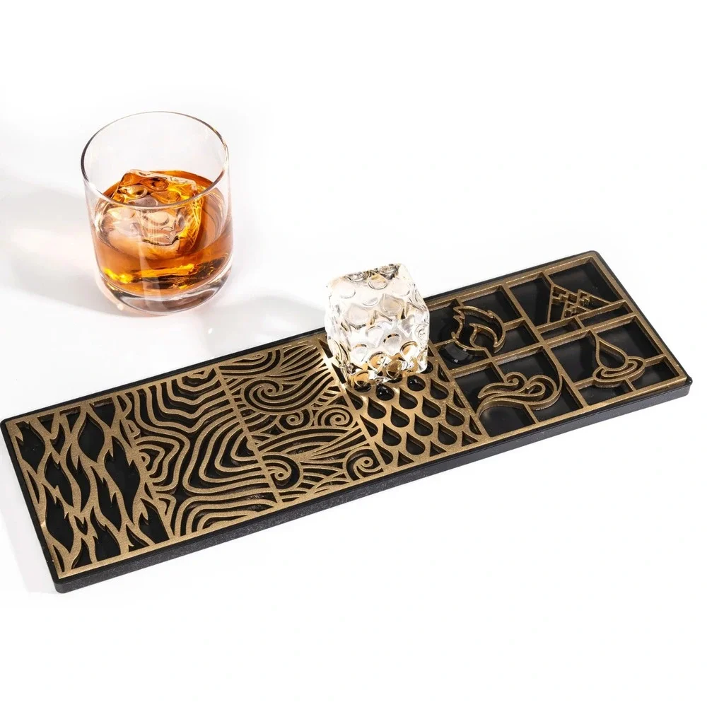 Ash Harbor Elements Ice Design Tray Earth Wind Fire Water Clear Ice‎ Stamp